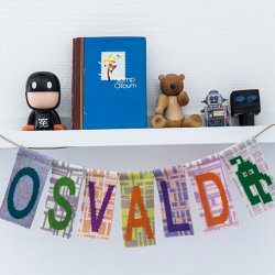 Strikkede bogstaver, tal, flag og figurer