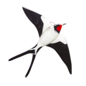 Glasfugl Svale p vinger (10x10 cm)