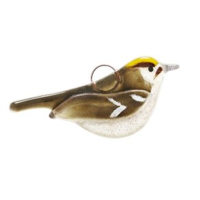 Glasfugl Fuglekonge, han (10 x 3,5 cm)