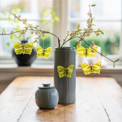 Glas sommerfugl Citronsommerfugl (10 x 5 cm)