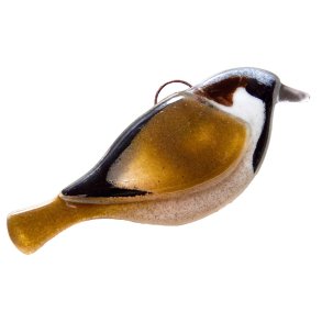 Glasfugl Grspurv (11 x 5,5 cm) 