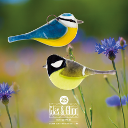 Glasfugl Musvit (11 x 5,5 cm)