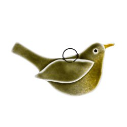 Glasfugl Solsort, hun (10,5 x 4 cm)