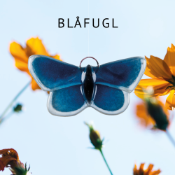 Glas sommerfugl Blfugl (10 x 5 cm)