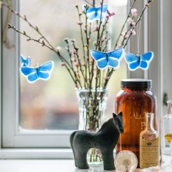 Glas sommerfugl Blfugl (10 x 5 cm)