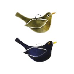 Glasfugl Solsort, hun (10,5 x 4 cm)