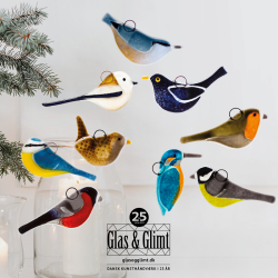 Mini glasfugl Blmejse   (10x4 cm)