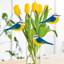 Glasfugl Blmejse (11 x 5 cm)