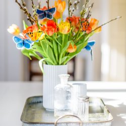 Glas sommerfugl Blfugl (10 x 5 cm)