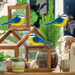 Glasfugl Blmejse (11 x 5 cm)